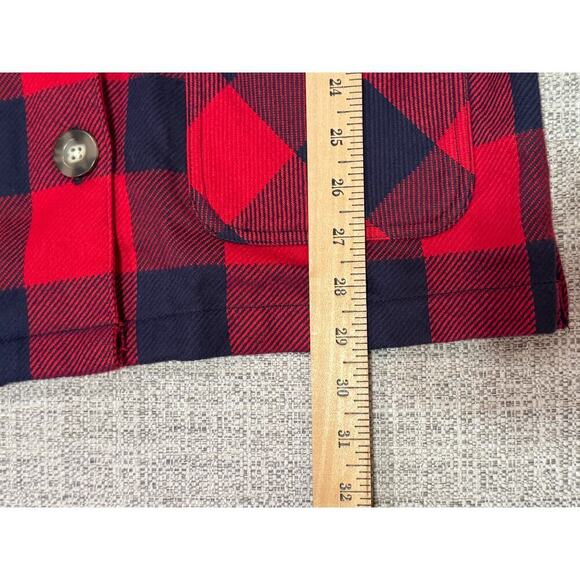 Cabela's Women's Flannel Buffalo Red Black Plaid Button Up Jacket Shirt Sz L - Picture 8 of 10